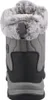 The back view of a gray winter boot with faux fur trim. Voir les images du produit