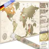 Mapa świata typu „scratch map” w stylu vintage – plakat w Podgląd zdjęcia produktu 1