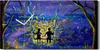 Leinwand Uhr Küche Wohnzimmer Bild 60x30 Kunst Paar auf Produktbild-Vorschau 1