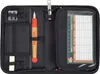An open pencil case with various school supplies inside. Produktbild-Vorschau