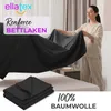 EllaTex Renforcé Bettlaken ohne Gummizug 160x200 Baumwolle Produktbild-Vorschau 2