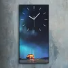 Leinwand Wanduhr Wandkunst Uhr Quarz 30x60 Nachtkulisse des Produktbild-Vorschau 2