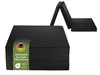 A folded black mattress is shown, with one section propped up. Voir les images du produit