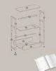 An exploded view of furniture parts with labels, suggesting an assembly instruction manual. Náhled obrázku produktu