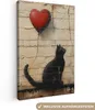 Wanddeko 40x60 cm - Banksy - Katze - Luftballon - Produktbild-Vorschau 1
