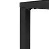 A close-up view of the corner of a black metal table leg and the underside of the tabletop. Produktbild-Vorschau
