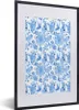MuchoWow® MuchoWow® Gerahmtes Poster Blumen - Muster - Blau Produktbild-Vorschau 1