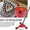 A close-up image showing how to install a mop head onto a red frame, with text instructions. Produktbild-Vorschau