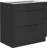 Unterschrank Siena schwarz 80 D 3S BB Produktbild-Vorschau 1