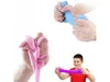 A collage of three images showing hands playing with colorful slime and a boy playing with slime. Podgląd zdjęcia produktu