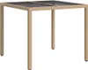 vidaXL Table de jardin beige 90 x 90 x 75 cm en rotin Voir les images du produit 4
