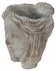 Clayre & Eef Blumentopf Kopf 14x16x17 cm Grau Stein Hände Produktbild-Vorschau 2