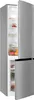 A silver refrigerator with the doors open, showing interior shelving and food items. Produktbild-Vorschau