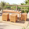 COSTWAY Gartenbank Holz mit 3 Aufbewahrungsboxen, Holzbank Produktbild-Vorschau 2