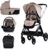 A collage of a baby stroller system with multiple components. Produktbild-Vorschau