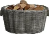 vidaXL Holzkorb mit Tragegriffen 59x42x28 cm Grau Weide Produktbild-Vorschau 2