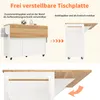 A kitchen cart with a fold-out table, shown in different configurations. Podgląd zdjęcia produktu