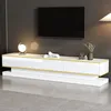 Tavolo TV 200×40×40 cm, bianco lucido con spazio di Anteprima dell’immagine prodotto 5