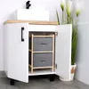 Grauer Holzschrank mit zwei Schubladen 46 cm Produktbild-Vorschau 6