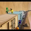 Characters on a train in a desert landscape. Produktbild-Vorschau