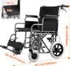 Fauteuil roulant VEVOR, fauteuil de transport en acier au Voir les images du produit 8