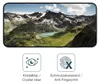 A smartphone screen displaying a mountain landscape, with two icons and text below. Podgląd zdjęcia produktu