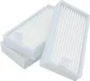 Three white vacuum cleaner filters are stacked and angled on a white background. Produktbild-Vorschau