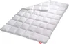 A white quilted blanket or duvet is shown lying flat on a white background. Produktbild-Vorschau