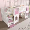 Kinderhochbett mit Stauraumtreppe und Fenster, MDF Kiefer, Produktbild-Vorschau 5