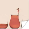 MuchoWow® Poster Frau - Wein - Jahrgang 50x50 cm - Produktbild-Vorschau 1