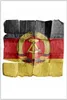 Wallario Wandbild DDR Flagge auf altem Papier - schwarz rot Produktbild-Vorschau 1