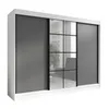 Oravelle 200 cm Weiß / Graphit 3-türiger Kleiderschrank mit Produktbild-Vorschau 1