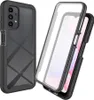 A black phone case with a clear screen protector is shown against a white background. Produktbild-Vorschau