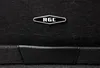 A close-up view of a black fabric suitcase with a metallic RGL logo. Produktbild-Vorschau