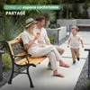 Akord Banc De Jardin Rose Noir/Bois Naturel 125X52X76 Voir les images du produit 7