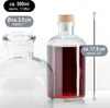 COM-FOUR® 6x Glasflasche 500 ml mit Korken - leere Flasche Produktbild-Vorschau 6