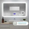 AICA LED Badspiegel mit Bluetooth 120x70cm Uhr Beschlagfrei Produktbild-Vorschau 3