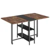Mondeer Table de cuisine pliante avec 2 étagères et Voir les images du produit 3