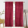Lot de 2 rideaux en velours à motifs floraux, opaques, avec Voir les images du produit 9