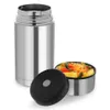 A stainless steel thermobehälter with its lid and a small container of food. Náhľad obrázku produktu
