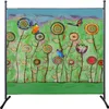 Paravent Outdoor Wetterfest 180 x 178 cm Green Flowers | Produktbild-Vorschau 1