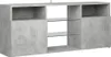 A front view of a concrete-gray TV cabinet with glass shelves. Anteprima dell’immagine prodotto