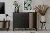 CALICOSY - Buffet 2 Portes 4 Tiroirs Noir et Bois L118 cm - Voir les images du produit 16