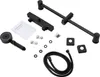 A collection of black shower system components laid out on a white background. Náhled obrázku produktu