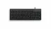 A black Cherry keyboard is shown from a top-down perspective against a white background. Produktbild-Vorschau