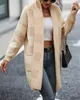 ASKSA Damen Cardigan Karierter Farbblockstrick Produktbild-Vorschau 3