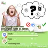 A young girl is shown screaming in frustration, with a thought bubble above her head containing question marks and symbols related to waste and decomposition. Below, a graphic illustrates the decomposition times of different types of vacuum cleaner bags. Produktbild-Vorschau