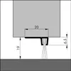 A technical drawing showing a cross-section of a door bottom seal with dimensions. Produktbild-Vorschau