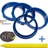 4X Zentrierringe 66,6 x 57,1 mm Blau Felgen Ringe + 1x Produktbild-Vorschau 1