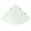 A single white corner shelf with four gray mounting brackets. Voir les images du produit